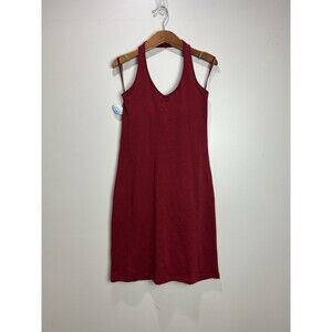 Vintage Y2K Old Navy Cotton Halter Summer Sun Dress Red Size S Deadstock